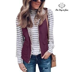 Senserise Sherpa Fleece Zip Vest Size L